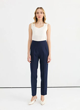 Selen Normal Bel Standart Lacivert Kadın Pantolon 25YSL5352