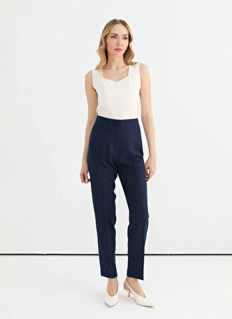Selen Normal Bel Standart Lacivert Kadın Pantolon 25YSL5352