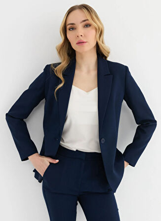 Selen Standart Lacivert Kadın Ceket 25YSL1448