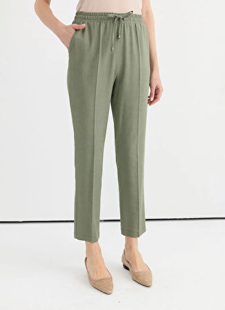 Selen Normal Bel Standart Haki Kadın Pantolon 25YSL5357