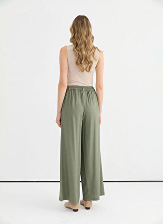 Selen Normal Bel Standart Haki Kadın Pantolon 25YSL5356