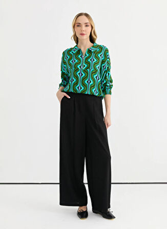 Selen Normal Bel Standart Siyah Kadın Pantolon 25YSL5356