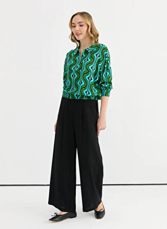 Selen Normal Bel Standart Siyah Kadın Pantolon 25YSL5356