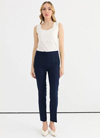 Selen Normal Bel Standart Lacivert Kadın Pantolon 25YSL5349