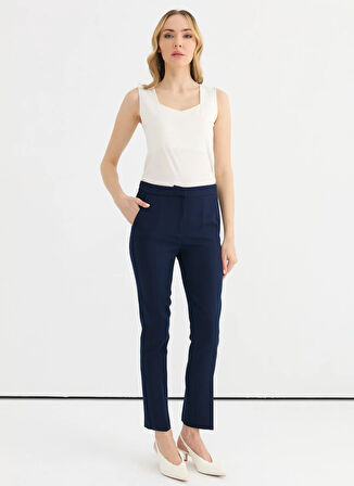 Selen Normal Bel Standart Lacivert Kadın Pantolon 25YSL5349