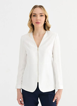 Selen Standart Ekru Kadın Ceket 25YSL1452