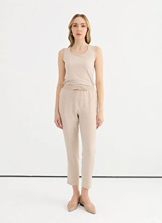 Selen Normal Bel Standart Bej Kadın Pantolon 25YSL5363