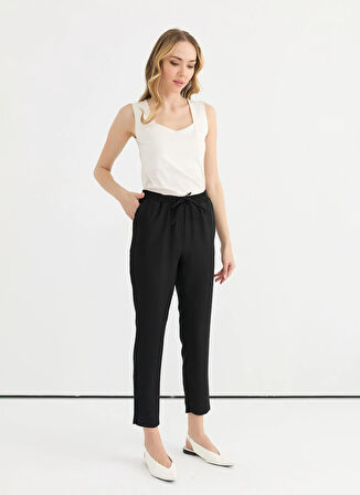 Selen Normal Bel Standart Siyah Kadın Pantolon 25YSL5363