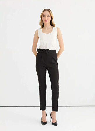 Selen Normal Bel Standart Siyah Kadın Pantolon 25YSL5351