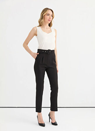 Selen Normal Bel Standart Siyah Kadın Pantolon 25YSL5351
