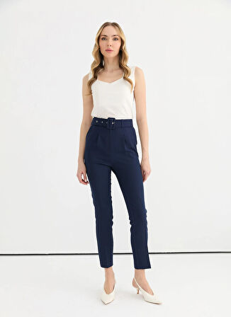 Selen Normal Bel Standart Lacivert Kadın Pantolon 25YSL5351
