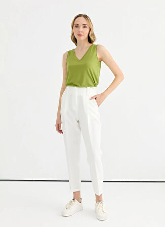 Selen Normal Bel Standart Ekru Kadın Pantolon 25YSL5350