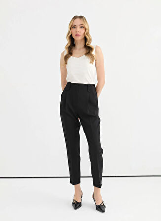 Selen Normal Bel Standart Siyah Kadın Pantolon 25YSL5350