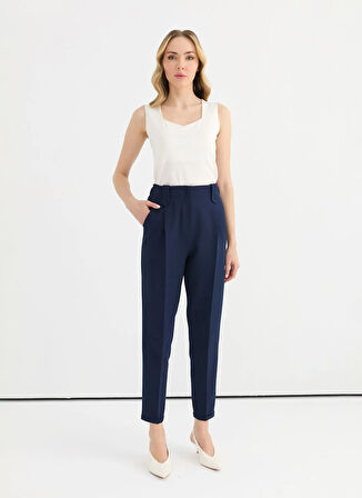 Selen Normal Bel Standart Lacivert Kadın Pantolon 25YSL5350