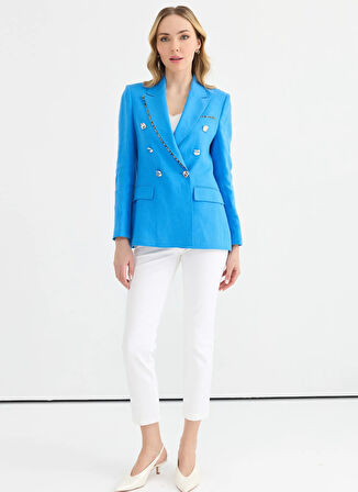 Selen Standart Mavi Kadın Ceket 25YSL1478
