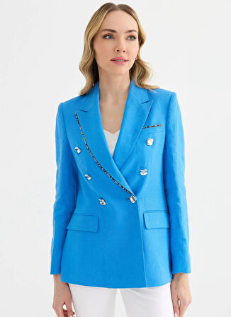 Selen Standart Mavi Kadın Ceket 25YSL1478