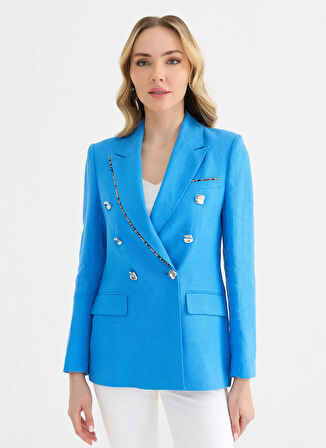 Selen Standart Mavi Kadın Ceket 25YSL1478