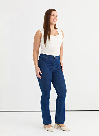 Selen Normal Bel Normal Mavi Kadın Pantolon 25YSL5386-BB