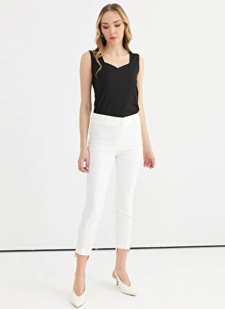 Selen Normal Bel Standart Ekru Kadın Pantolon 25YSL5382