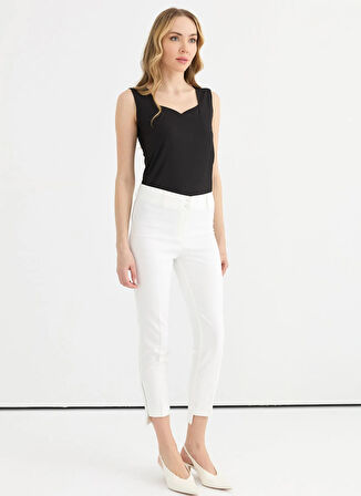 Selen Normal Bel Standart Ekru Kadın Pantolon 25YSL5382