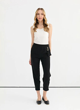 Selen Normal Bel Standart Siyah Kadın Pantolon 25YSL5380