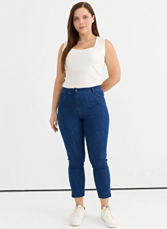 Selen Normal Bel Normal Mavi Kadın Pantolon 25YSL5389-BB