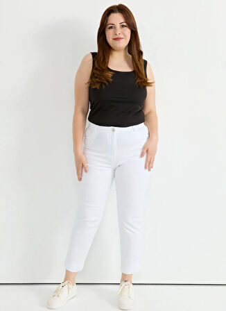 Selen Normal Bel Normal Beyaz Kadın Pantolon 25YSL5387-BB