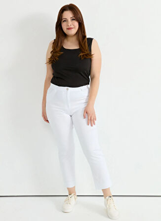 Selen Normal Bel Normal Beyaz Kadın Pantolon 25YSL5387-BB