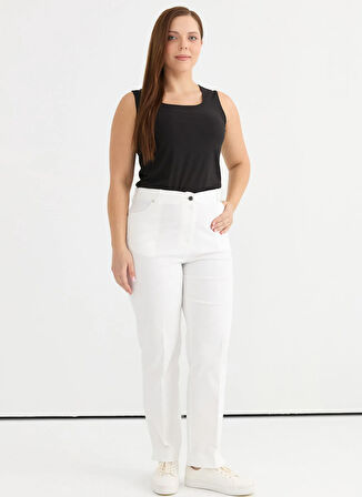 Selen Normal Bel Normal Ekru Kadın Pantolon 25YSL5361-BB