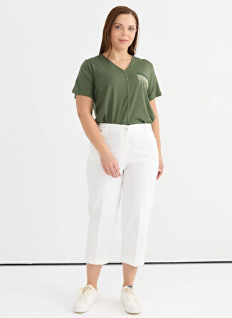 Selen Normal Bel Normal Ekru Kadın Pantolon 25YSL5362-BB