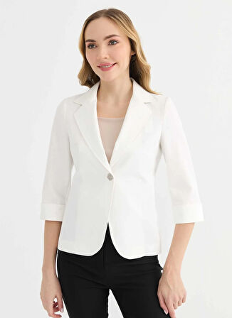 Selen Standart Ekru Kadın Ceket 25YSL1474