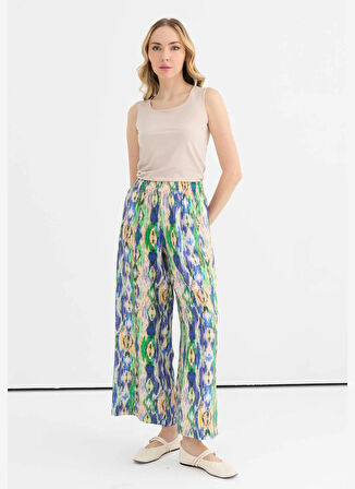 Selen Normal Bel Standart Yeşil Kadın Pantolon 25YSL5375