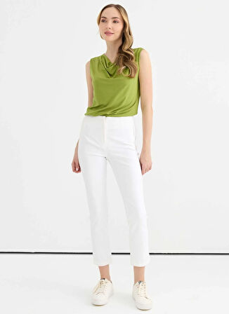 Selen Normal Bel Standart Ekru Kadın Pantolon 25YSL5394