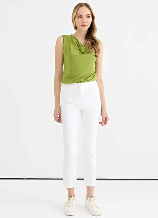Selen Normal Bel Standart Ekru Kadın Pantolon 25YSL5394