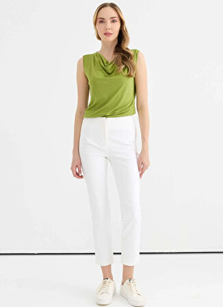 Selen Normal Bel Standart Ekru Kadın Pantolon 25YSL5394