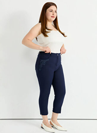 Selen Normal Bel Normal Lacivert Kadın Pantolon 25YSL5391
