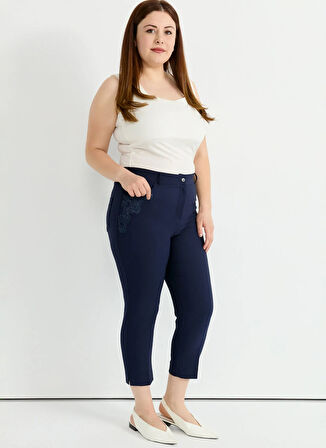 Selen Normal Bel Normal Lacivert Kadın Pantolon 25YSL5391