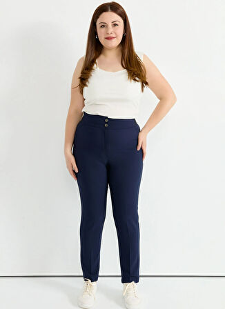 Selen Normal Bel Normal Lacivert Kadın Pantolon 25YSL5395