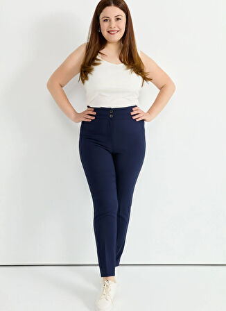 Selen Normal Bel Normal Lacivert Kadın Pantolon 25YSL5395