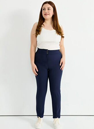 Selen Normal Bel Normal Lacivert Kadın Pantolon 25YSL5395