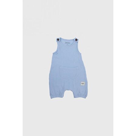 Düz Erkek Bebek 6 Ay Tek Salopet Mavi