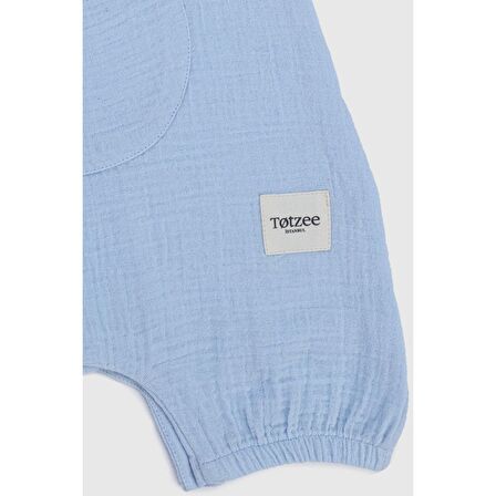 Düz Erkek Bebek 6 Ay Tek Salopet Mavi