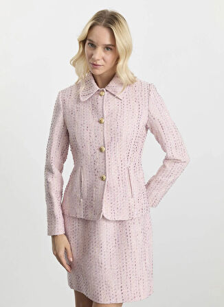 Selen Standart Pembe Kadın Ceket 25KSL1533