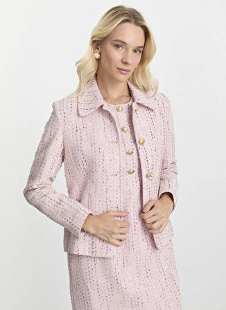 Selen Standart Pembe Kadın Ceket 25KSL1533