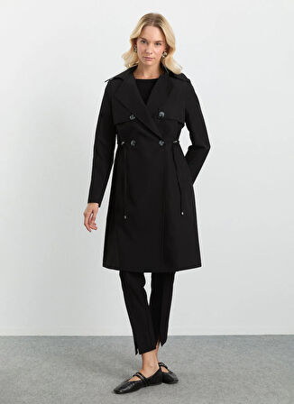 Selen Siyah Kadın Trençkot 25KSL9511