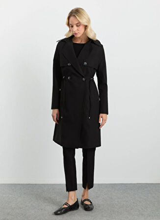 Selen Siyah Kadın Trençkot 25KSL9511