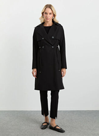 Selen Siyah Kadın Trençkot 25KSL9511