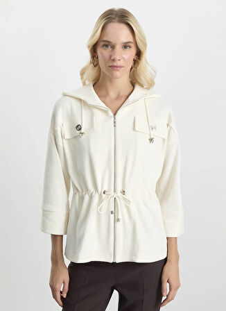 Selen Standart Ekru Kadın Ceket 25KSL1536