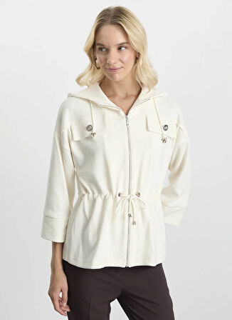 Selen Standart Ekru Kadın Ceket 25KSL1536