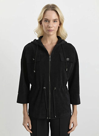 Selen Standart Siyah Kadın Ceket 25KSL1536